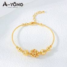 杜拜時尚 21K 鍍金阿拉伯新娘婚禮手鍊 中東尼日利亞女性復古派對金飾 - Beads Bracelet - 查看 14