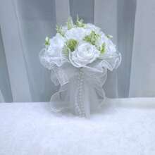 1 ramo de rosas de boda, adecuado para la novia y las damas de honor - Blanco - Ver 10