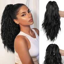 14 Inch Synthetic Curly Claw Clip Ponytail Fashion Daily Short Wig Fluffy Wig Double Ponytail Extension High Temperature Resistant Elegant - Multicolor - View 13