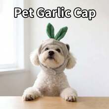 Cute Garlic Shape Pet Hat With Elastic Hook And Loop, Funny Vegetable Pet Headwear For Cats & Small Dogs - Multicolor - View 1