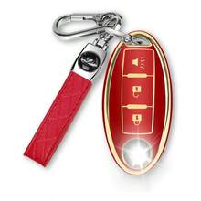 Ốp bảo vệ chìa khóa TPU chất lượng cao, phù hợp với các dòng xe Leaf, Micra, Qashqai, J11, J10, X Trail, T32, Versa Note, Patrol - Vỏ bảo vệ điều khiển từ xa bền chắc với vòng kim loại và dây đeo, thiết kế đen vàng. - A4 - Xem 11