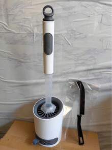 Silica Gel Toilet Brush - Silica Gel Toilet Cleaner Brush With Water Spray, Reusable, Wall-Mounted Or Freestanding With Base, No Drilling Required - Multicolor - View 9