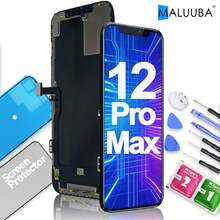 MALUUBA Juego de reparación de pantalla de repuesto para iPhone 12 Pro Max, ensamblaje de pantalla LCD con digitalización de toque 3D, almohadilla magnética de vidrio frontal de 17.02cm, herramientas de reparación, modelos A2342 A2410 A2411 A2412 - LCD - Ver 1