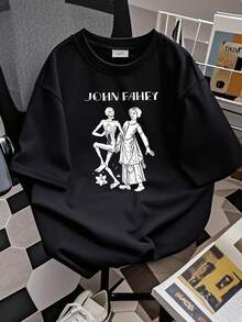 Maglietta da donna con stampa "I Remember Blind Joe Death John Fahey", camicia vintage con chitarra steel, folk music - nero - Visualizzare 2
