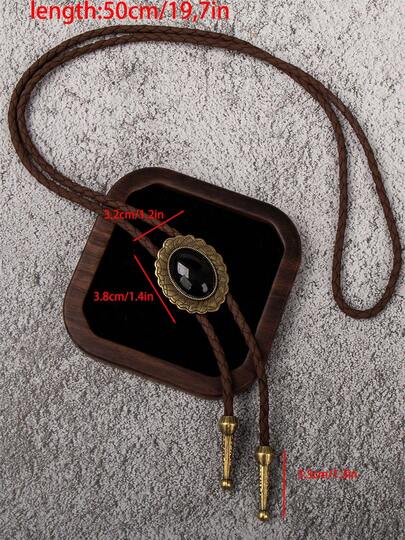 1pc Retro American Turquoise Bolo Tie, Necklace Cord, Unisex Unique Item