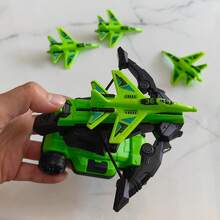Green Flying Shooting Toy, Simple Fighter Jet Launcher Toy, Family Entertainment Battle Game, Suitable For Outdoor Sports And Recreation, Manual Launcher, Children & Boys Gift, Halloween & Christmas Gift - Green - View 7