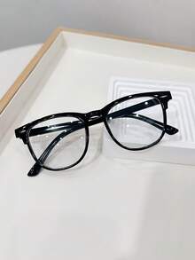 2pcs Women's Casual Retro Square Black Leopard Print Fashion Eyeglasses, Suitable For Daily Wear And Street Photography - Clear - View 2