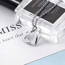 1-4 Customized Stainless Steel Carved Name Necklaces | Multi Layered Heart-Shaped Pendants | Personalized Casual Cute Jewelry | Valentine's Day/Birthday/Mother's Day Gift For Girlfriend/Boyfriend/Her/His Unique Gift, 1-4 Layered Heart-Shaped Necklaces - Multicolor - View 2