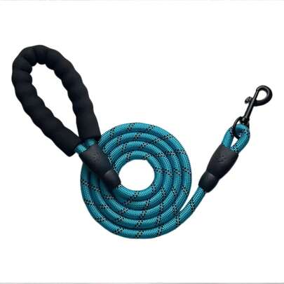 Neue reflektierende Nylon Hundeleine für den Außenbereich, Anti-Burst Hundeleine mit Schaumstoffgriff, reflektierendes rundes Seil, bequem und langanhaltend