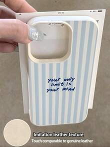 1个蓝色条纹标语极简全包覆TPU防震手机壳，兼容 17、16、15、14、13、12、11 Pro Max、Air和系列 - 彩色 - 查看 3