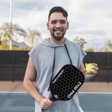 1pc Premium Carbon Fiber Pickleball Paddle 3rd Gen With Durable, Lightweight Carrying Case - Suitable For All Skill Levels - Multicolor - View 6