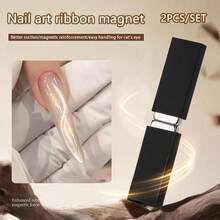 Dây ruy băng từ tính mới kèm hộp bảo vệ, dụng cụ tạo hiệu ứng mắt mèo từ tính mạnh mẽ, dễ dàng tạo hiệu ứng ánh sáng ruy băng cho móng tay, thích hợp cho việc tự làm móng acrylic, quà tặng làm đẹp cho phái nữ. - màu đen - Xem 10