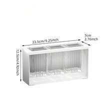 Black 3/4 Cup Rack [With Drainage] Countertop Cutlery Storage Rack Kitchen Cutlery Shelf - Black - View 4