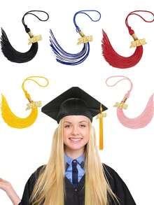 2026 Graduation Tassel, Handmade DIY Tassel, 2026 Pendant Decor Graduation Tassel, Gold Long Tassel, Gold Tassel Pendant Decor For Graduation Cap, Backpack, Keychain, Ceremony Accessory - Tassel - View 1