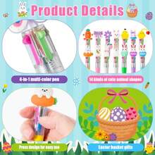 84PCS Easter Gifts Bulk Cartoon 4 In 1 Multicolor Ballpoint Pens With Greeting Cards For Easter Party Favors Basket Stuffers Goodie Bag Filler School Supplies Students Rewards Classroom Gifts - Nhiều màu - Xem 4
