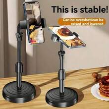 1pc Mobile Phone Live Broadcast Stand Can Be Raised And Lowered, Portable Desktop Camera, Lazy Person, TV Show, Multifunctional Phone Stand, Weighted Disc, Universal Free Lifting Stand - one-size - View 5