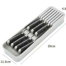 1pc Multi-Function Kitchen Drain Knife Holder Rack, Plastic Knife Storage Box - Multicolor - View 7