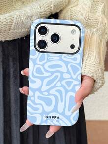 Una elegante funda para teléfono que no incluye cordón ni soporte. Funda para teléfono GIIPPA con diseño de patrón de ondas irregulares, adecuada para Phone 17 Pro, 15 Pro, 14 Pro. Funda para teléfono coreana elegante e interesante, compatible con 11/12/13/14/15/16 Pro Plus. Diseño elegante adecuado tanto para hombres como para mujeres. Regalo para Navidad, Día de San Valentín, Pascua, temporada de bodas y cumpleaños para novias. - Celeste - Ver 7