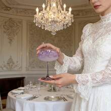 1个/2个装紫罗兰色鸡尾酒杯，水晶高脚杯，创意高端美学马提尼杯，鸡尾酒/葡萄酒杯 - 查看 2