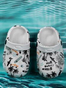 1双春夏新款卡通鲨鱼恐龙图案男童舒适休闲轻便透气沙滩拖鞋 - 灰色 - 查看 7