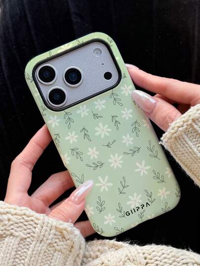 1 Piece Nature-Inspired White Flower & Green Leaf Pattern Phone 17 Pro Max Case, Suitable For IPhone 16 Pro Max, 15 Pro Max, 14 Pro Max, Korean Stylish & Interesting Phone Case, Compatible With IPhone 11/12/13/14/15/16 Pro Max Plus, Elegant Design For Both Men And Women, Ideal Gift For Christmas, Valentine's Day, Easter, Wedding Season And Birthday For Girlfriend