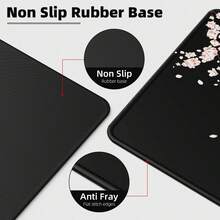 1 tấm lót chuột chơi game cỡ lớn màu đen họa tiết hoa anh đào, có nhiều kích cỡ khác nhau. Phụ kiện bàn làm việc, đồ dùng văn phòng, thảm lót bàn, tấm lót chuột cho bàn học, trang trí bàn làm việc. - Chuột Pad - Xem 3