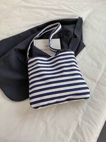 Casual And Minimalist Style. 2026 New Model Women's High-End Daily Versatile Large-Capacity Commuter Classic Striped Crossbody Bag - Navy Blue - View 11
