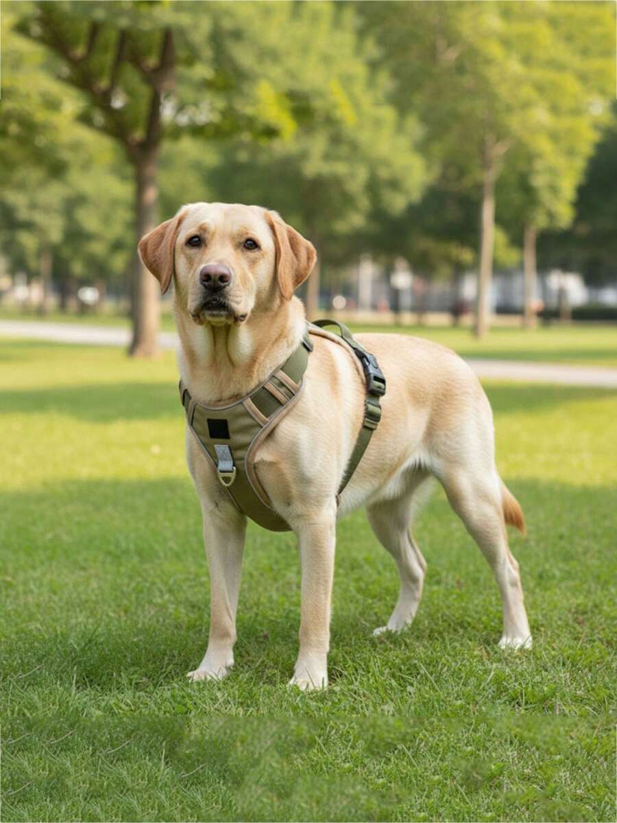 1pc / Dog Hoodie-Style Chest Harness And Tether Set - Four-Season Quick-Release Chest Harness - Brown - View 1