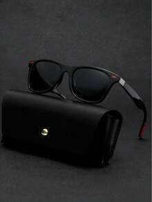 1 chiếc kính phân cực kiểu dáng cổ điển, thích hợp cho du lịch, leo núi, lái xe, câu cá. Thiết kế tròng kính phân cực màu đỏ, đinh tán đỏ với miếng đệm silicon giảm sốc, kính thời trang đường phố. - Mắt kính phân cực màu xám gọng đen/móng gạo đỏ cao su đỏ - Xem 4