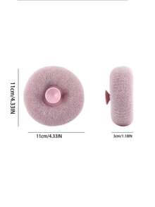 1pc Soft Shower Loofah With Suction Cup, Home Bath Sponge For Lathering, Exfoliating And Massaging - Multicolor - View 2