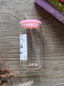 Bộ ly uống cà phê đá và trà xanh có ống hút, ly nước ép và trà sữa có ống hút, ly thủy tinh nữ tính có ống hút, bộ đồ uống. - Nhiều màu - Xem 2