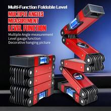 1pc Multi-Functional Folding Level Ruler, High Precision Multi-Angle Measurement, Suitable For Construction, Decoration, Carpentry, Angle Measurement - A - View 4