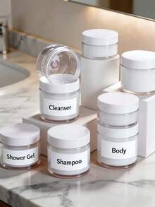 1/3/5pcs Refillable Travel Bottles For Face Wash, Body Wash, Shampoo, Loose Powder Cosmetics - White - View 2