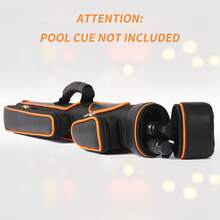 1pc Rigid Billiard Cue Case, Fits 1 Complete 2-Piece Cue, With 2 Zipper Pockets, Soft Shoulder Strap Handle, Water-Resistant Microfiber Leather Billiard Cue Bag, Unisex Billiard Accessories - Orange - View 5