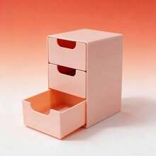 Mini Drawer Type Desktop Storage Box, Organizer For Cosmetics, Jewelry, Lipstick And Office Supplies - Pink - View 7