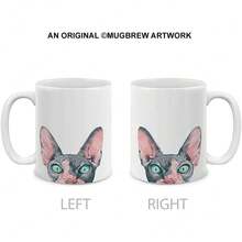 Taza de café/té de cerámica de 11 onzas con gato naranja atigrado, con impresión a doble cara, reutilizable, apta para microondas y lavavajillas, regalo de cumpleaños/Día de la Madre - Gato británico de pelo corto azul grisáceo - Ver 12