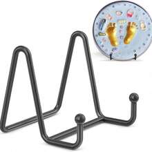 2PCS Black Metal Wire Easel Stands, Heavy Duty Tabletop Display Holders, Versatile Wire Rack For Plates, Art Prints, Photos And Collectibles, Sturdy Foldable Decorative Display Racks, Easy To Assemble And Stable Placement Design, Perfect For Home Decoration, Office Desktop And Party Tabletop Display Use - Black - View 5