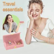 Mini Jewelry Box, Compact Travel Jewelry Box, Women's Portable Travel Jewelry Storage Box, Rings & Earrings - Multicolor - View 5