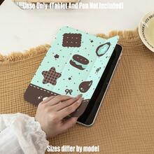 Tablet Case With Pencil Holder, High Clear Acrylic, INS Style, Star & Cookie Pattern, Green Vibrant Minimalist Style.Compatible With IPad Mini 4/5/6/7, 5/6/8/9/10/11, Air 3/4/5/6/7, Pro 10.5/11/12.9/13 Inch.Compatible With Samsung S6Lite/S7/S8/S9/S10/FE/Plus/A8/A9Plus All Models. - Multicolor - View 5