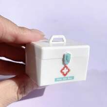 1pc 1/12 Scale Mini Medical Box/First Aid Box/Health Box/Medical Box, Miniature Small Medicine Cabinet Model, Dollhouse Model, Pretend Play Toy, Micro Landscape Hospital Accessory - Multicolor - View 15