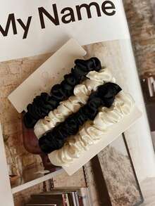 1pc/4pcs Solid Color Soft Elastic Hair Ties, Non-Damaging Hair Ties, Versatile Bun Holders, Black, Khaki, Beige, Elegant French Hair Accessories Ponytail Holders Scrunchy,Summer,Holiday,Travel Hair Elastics Hair Rubber Bands Scrunchies Hair Rope Elastic Hair Tie - Multicolor - View 7