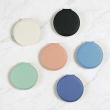 New Soft PU Dual-Sided Makeup Mirror, Portable Travel Mirror, Compact Size - Multicolor - View 6