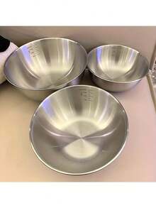 带刻度的不锈钢搅拌碗，日式加厚碗，适用于烹饪、搅拌、揉面、打发、沙拉、烘焙 - 彩色 - 查看 5