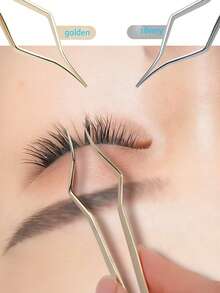 One Professional, High-Quality, High-Precision Stainless Steel Eyebrow And Eyelash Tweezers, Suitable For Facial Hair, Ingrown Hair, Eyelash Extensions, Eyelash Lengthening, And Eyelash Shaping. - Multicolor - View 2