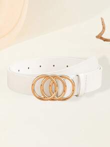 3件套加大码女士经典PU皮腰带，配3个合金环扣，时尚百搭，适合所有季节，夏季、秋季、万圣节等场合。 - 三個圓環扣頭 - 查看 41