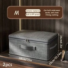 Foldable Storage Box With Zipper Lid, Handled Storage Cube Basket For Closet Clothes Organization - Multicolor - View 16