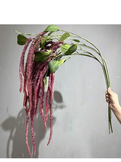 1pc Artificial Green Hanging Amaranth Plant, Approx. 53 Inches (135cm) Long, Made Of High-Quality PE Plastic