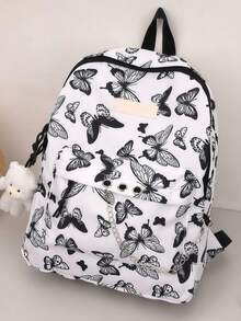 1个校园新款大学生背包，韩版蝴蝶书包，大容量背包，印花高中书包 - 蝴蝶雙肩包 - 查看 4