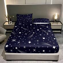 Bộ ga trải giường họa tiết hình học màu hồng đen 3 món kèm vỏ gối, ga trải giường mềm mại, bọc nệm. - Nhiều màu - Xem 5