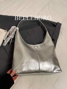 银色时尚大容量女士腋下包 - 銀色 - 查看 8